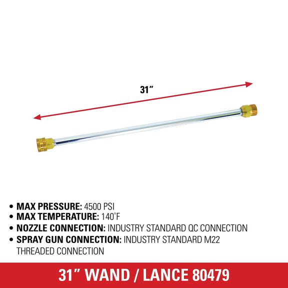 Universal 31-Inch Pressure Washer Wand Rated up to 4500 PSI image number 3