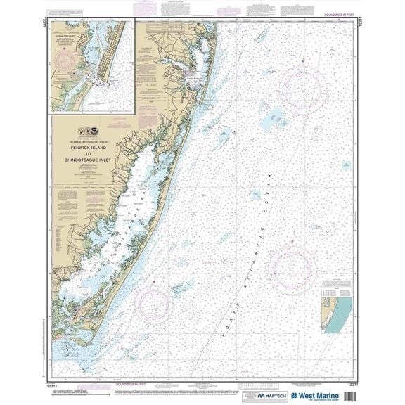 Maptech&reg; NOAA Recreational Waterproof Chart-Fenwick Island to Chincoteague Inlet; Ocean City Inlet, 12211 image number 0