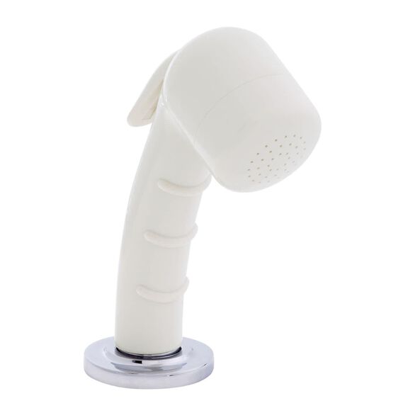 Deck-Mount Sprayer Small Warm White Sprayer No Hook, 6' Stainless Steel Hose, Low Profile Holder image number 0