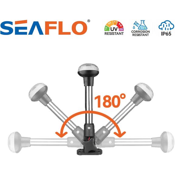 SEAFLO 02 Series 9 In All-Around LED Pole Navigation Light 12V for Boats Up to 65 Ft image number 3