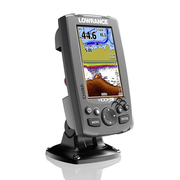 Hook-4 Fishfinder/Chartplotter with Mid/High CHIRP and DownScan&trade; Imaging with Navionics + Cartography image number 1