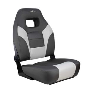 Folding Seat with Open Hole Back Rest, Charcoal/White