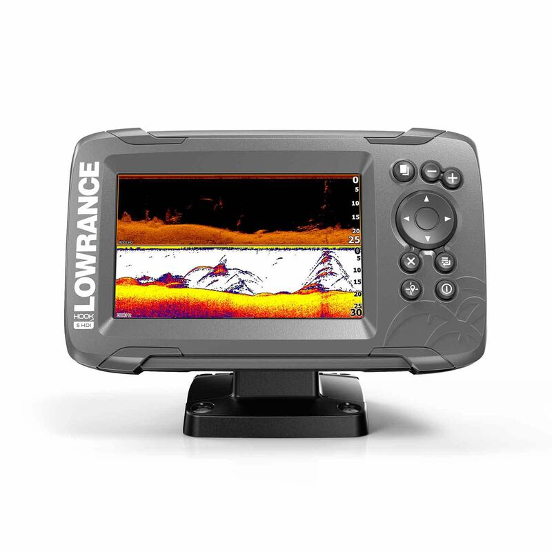 LOWRANCE HOOK² 5 Fishfinder/Chartplotter Combo with SplitShot Transducer  and US Inland Charts