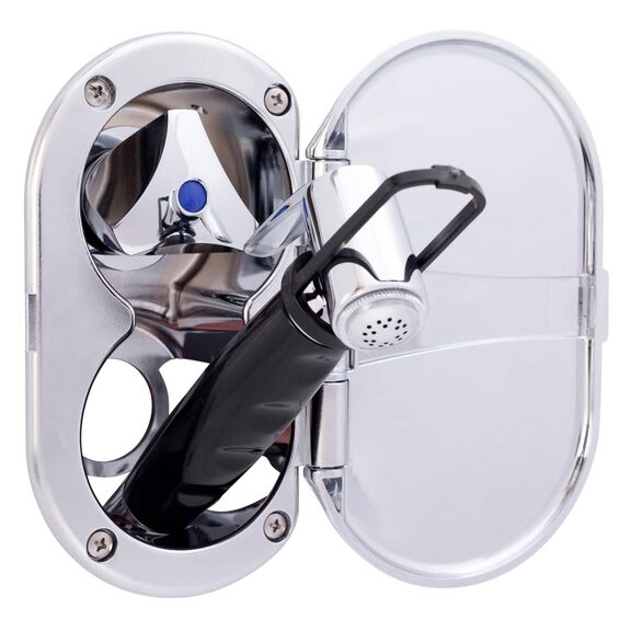 Trinidad Transom Shower Cold Only, Chrome Cup & Lid, Hammer-Head Black Sprayer, 6' Black Rubber Hose, Chrome Trinidad Handle image number 2