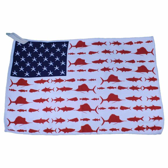 Microfiber Fishing Towel, Fish Flag image number 0