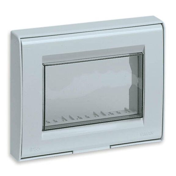 Vimar Idea Cover Plate Square 3-Module Sand White image number 0