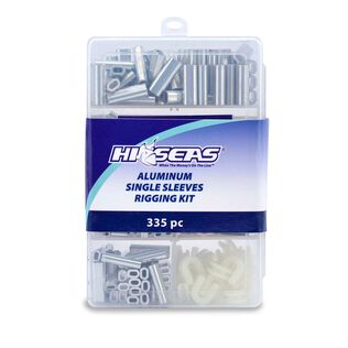 Aluminum Single Sleeves Kit, 285 pc, 25 Small Stainless Steel Thimbles, 25 Large Nylon Thimbles