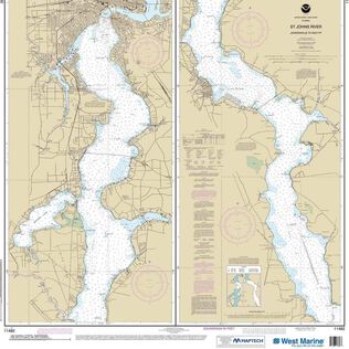Maptech&reg; NOAA Recreational Waterproof Chart-St. John's River Jacksonville to Racy Point, 11492