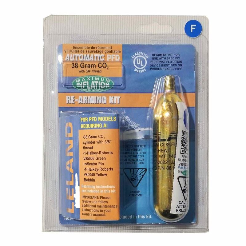 Leland 38-Gram Automatic Inflatable Life Vest Rearming Kit with 3/8" Threads in Yellow | Camping World