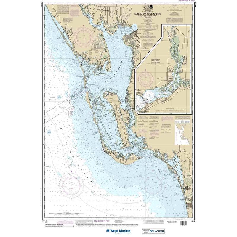 Maptech® Recreational Waterproof Chart - Estero Bay to Lemon Bay, Including Charlotte Harbor, Continuation of Peace River image number 0