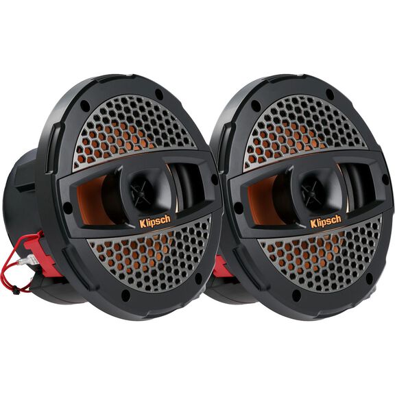 7" Marine Coaxial Speaker with Onyx Steel Colored Grille and LED Lights image number 3