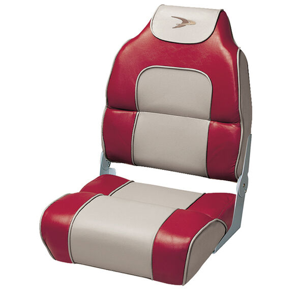 Alumacraft Style High Back Folding Boat Seat, Dark Red/Khaki image number 0