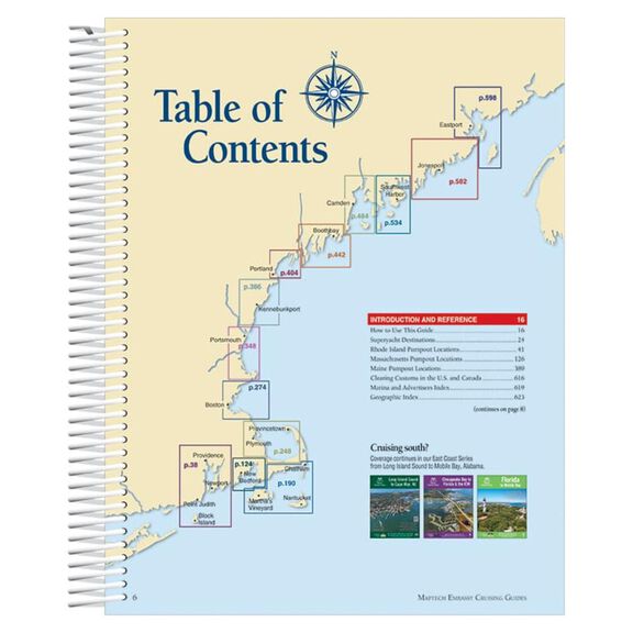 Maptech CGNEC-17WMDS&nbsp;Embassy Cruising Guide New England Coast 17th Edition, Block Island, RI to the Canadian Border image number 1
