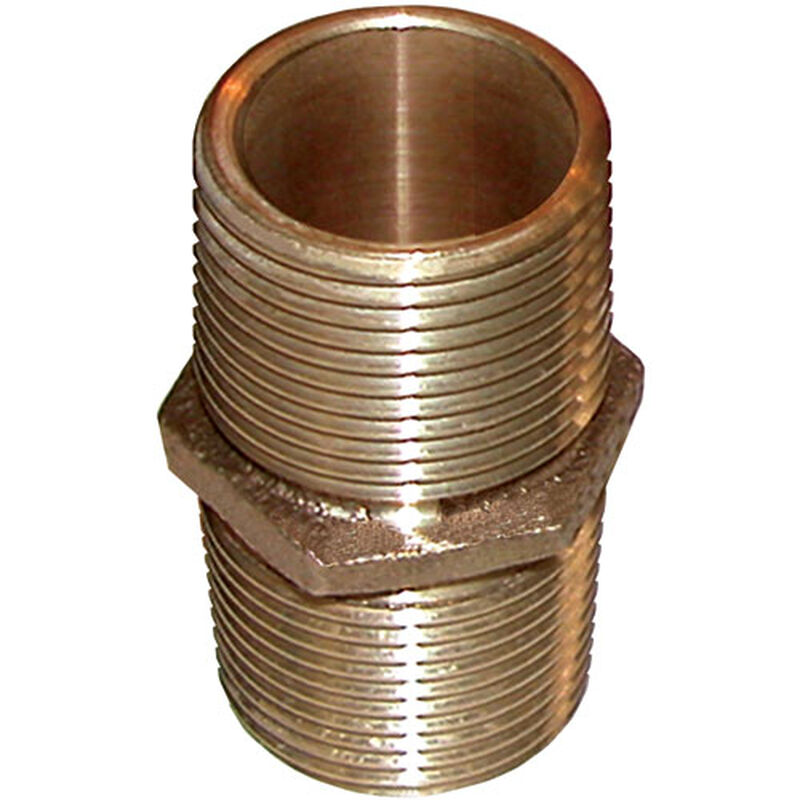 Bronze Threaded Nipple, 3/4" Pipe, Close Length image number 0