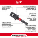 SHOCKWAVE 1/4 in. Hex to 1/2 in. Square Socket Adapter image number 1