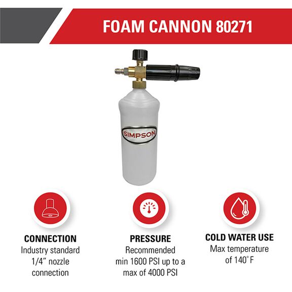 Simpson High Pressure Foam Cannon Rated up to 4000 PSI image number 1