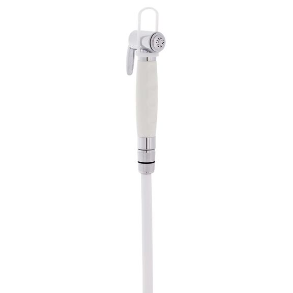 Recessed Shower Chrome Cup with Stainless Steel Lid, Hammer-Head Arctic White Sprayer, 6' White Rubber Hose image number 7