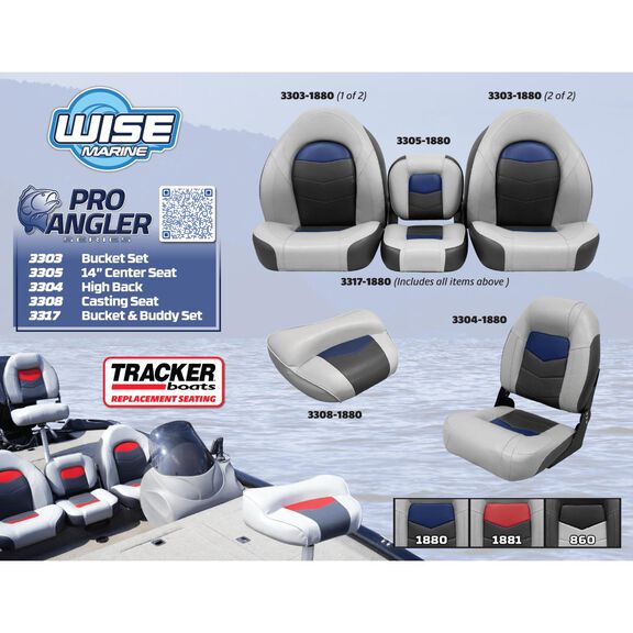 3303 Pro-Angler Series Bass Bucket Seat, 2-Piece Set image number 4