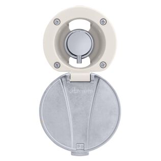 Aidack Recessed Control Valve Hot/Cold Mixer, Warm White Cup with Stainless Steel Lid, Chrome Aidack Handle