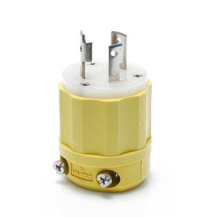 30 Amp 125 Volt Locking Plug, Industrial Grade, Grounding, Corrosion-Resistant, NEMA L5-30P, 2P, 3W