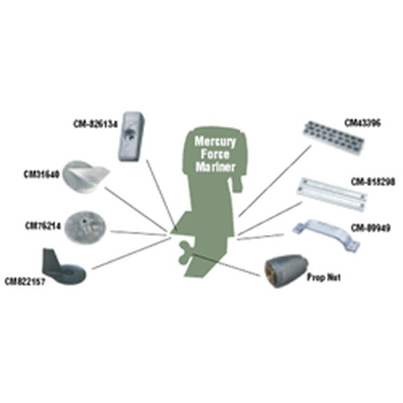 Outboard Anode Kit, Aluminum, CM826134KITM image number 0