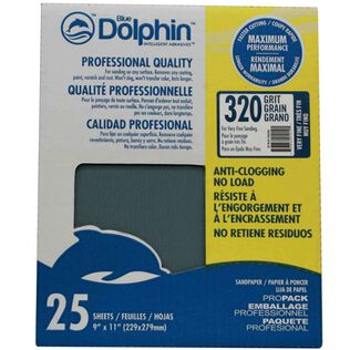 Pro Grade Sandpaper Sheets, 320 Grit, 25-Pack