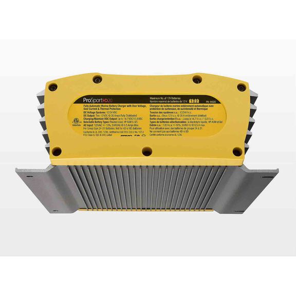 ProSportHD12 Onboard Waterproof Smart Marine Battery Charger with Selectable Charging Profiles and Ignition and Reverse Polarity Protection, 12 Amp, 2-Bank image number 2