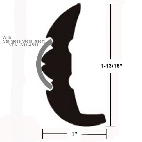 Rigid Vinyl Rubrail - 1-13/16" H x 1" W image number 0