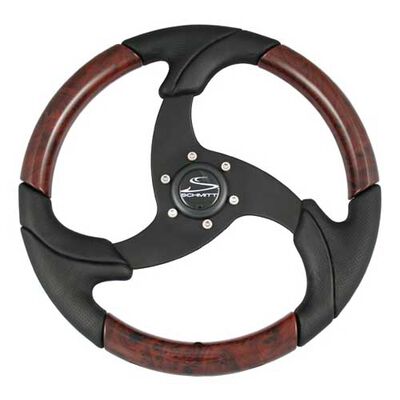 Steering Wheel, Black w/ Burlwood Inserts