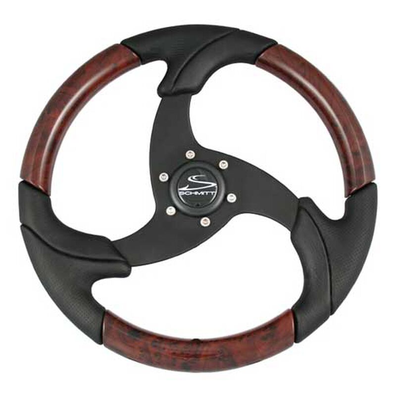 Steering Wheel, Black w/ Burlwood Inserts image number 0