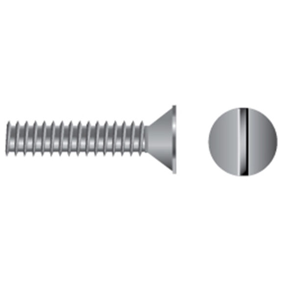 5/16-18 X 3" Stainless Steel Slotted Flat Head Coarse Thread Machine Screws, 10-Pack image number 0