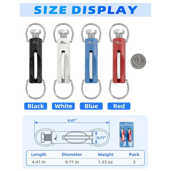 BLUEWING Zirconia Outrigger Release Clips Red, 2pcs image number 5
