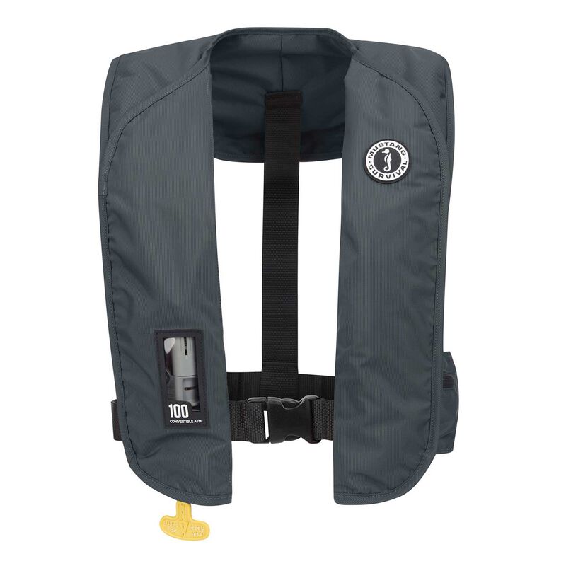 Mustang Survival MIT 100 Convertible Automatic/Manual Inflatable PFDs, in Admiral Gray | by West Marine
