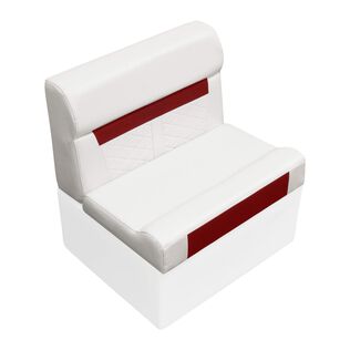Wise DLX95-1906 DLX Series 28" Pontoon Bench Cushion Set - White / Crimson Red