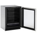 24" Stainless Glass Door Refrigerator, LHH Lock image number 2