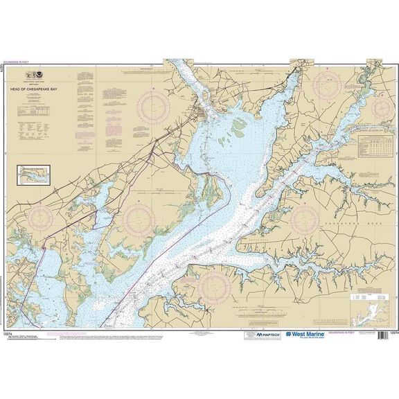 Maptech&reg; NOAA Recreational Waterproof Chart-Head of Chesapeake Bay, 12274 image number 0