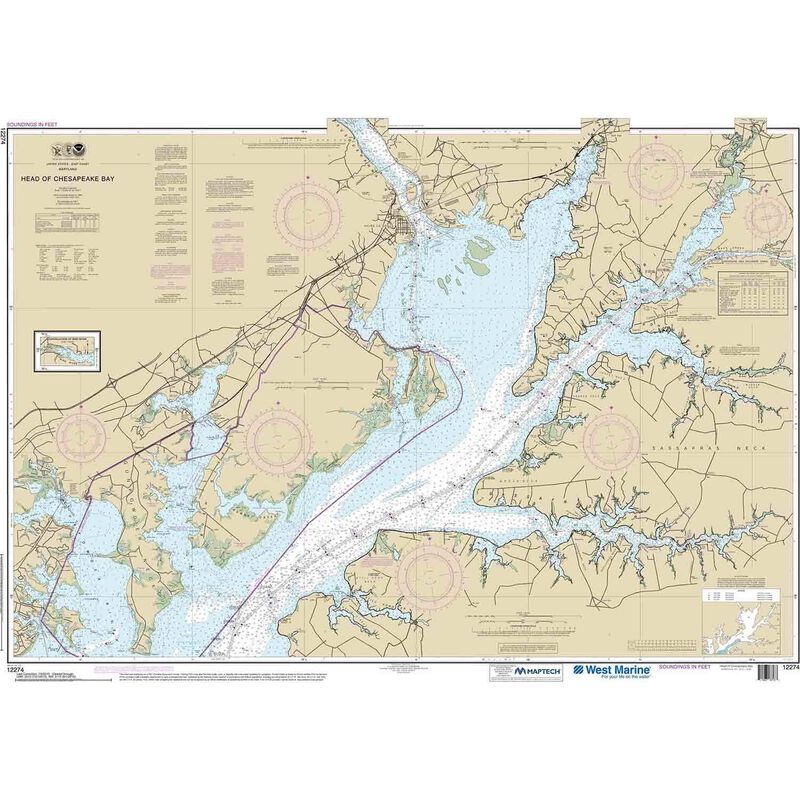 Maptech® NOAA Recreational Waterproof Chart-Head of Chesapeake Bay, 12274 image number 0