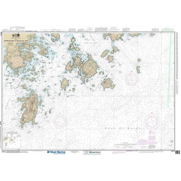 Maptech&reg; NOAA Recreational Waterproof Chart-Approaches to Blue Hill Bay, 13313 image number 0