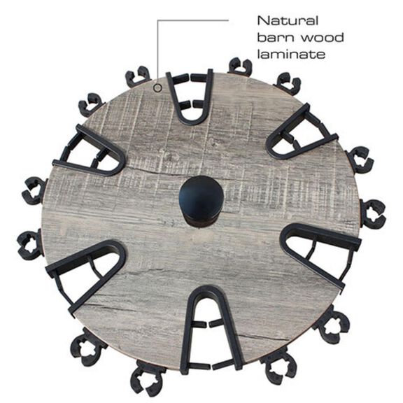 Barn Wood 24 Round Rod Rack w/Extension Post image number 1