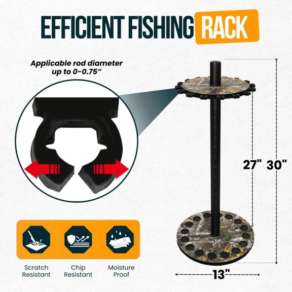 REALTREE 16 Fishing Rod Round Storage Rack image number 1