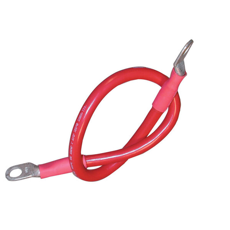 Premium 4AWG Battery Cable Assembly, 18" Length, 3/8" Hole Diameter, Red image number 0