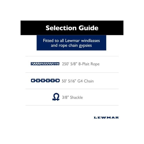 Anchor Rode - 50' 5/16" G4 Chain, 250' 5/8" 8-Plait Rope with 3/8" Shackle image number 2