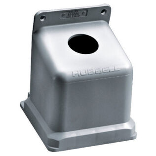 Hubbell Marine Pin & Sleeve , IEC, Angled Box, 100A, 1 1/2", Gray Non-Metallic