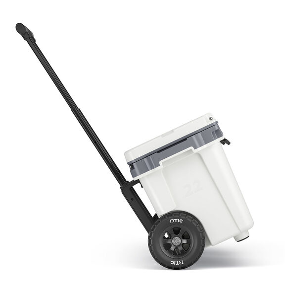 22 Quart Ultra-Tough Wheeled Hard-Sided Ice Chest Cooler, Fits 28 Cans, 6 Wine Bottles, White image number 1