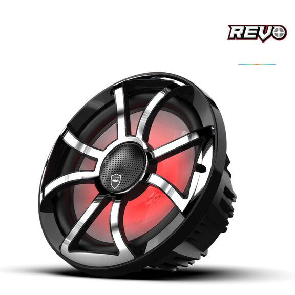 Wet Sounds REVO CX-10 XS-B-SS S2 10-inch High Output Component Style Coaxial Speakers with XS-Black Stainless Steel RGB Grilles image number 2