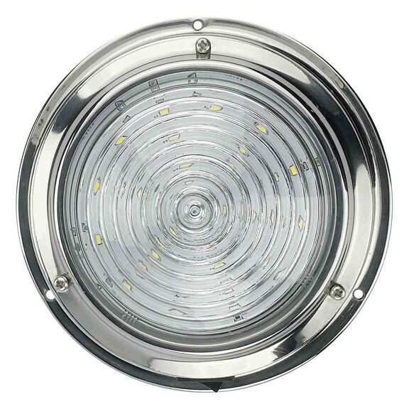 6 7/8" Stainless Steel LED Dome Light, White/Red image number 0