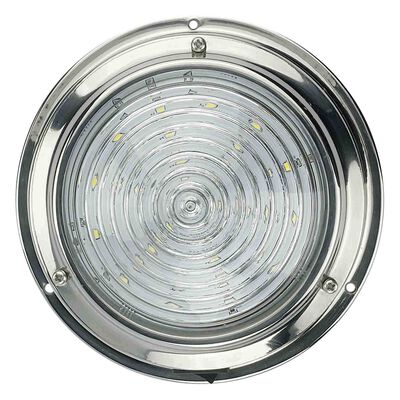 6 7/8" Stainless Steel LED Dome Light, White/Red