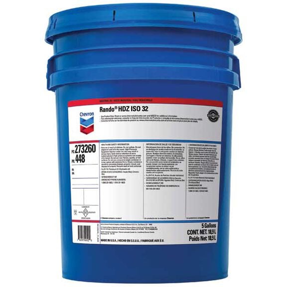 Chevron Rando HDZ ISO 32 Hydraulic Oil – 5 Gal