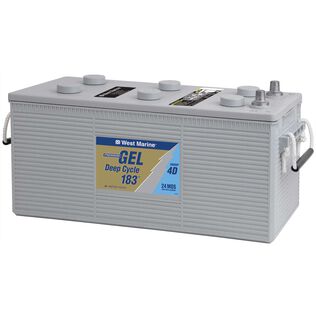 Group 4D Deep Cycle Marine Gel Battery, 183 Amp Hours, 970 Cold Cranking Amps, 1245 Marine Cranking Amps, 375 Reserve Minutes