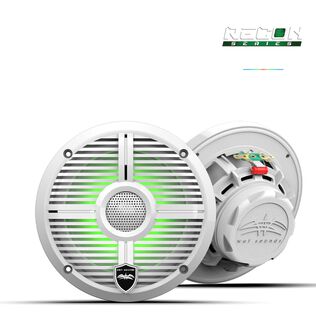 Wet Sounds RECON 6 XW-W RGB 6.5-inch High Output Component Style Coaxial Speakers with XW-White RGB Grilles